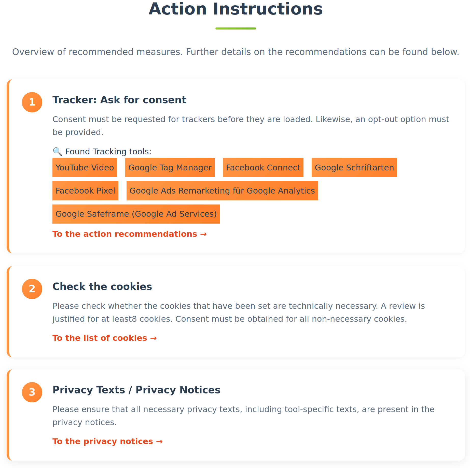 Recommended Actions